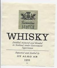 Scotch Whisky nr 120   - viinaetiketti
