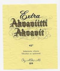 Extra Akvaviitti   nr 019 - viinaetiketti