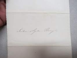 Inbjudes förbindligast att öfverleva kontoristen Viktor Spiiks och vår dotter Fanny Tallgren Bröllopsfest 10.12.1881 i Åbo -vihkiäiskutsukortti