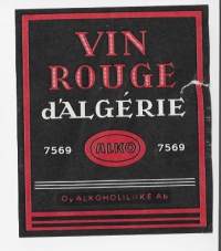 Vin Rouge dÁlgerie- viinaetiketti