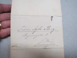 Bjudes ödmjukast att med Eder närvaro hedra vår Vigningsakt - Blenda Berg &amp; Hjalmar Sederholm, 26.5.1882 i Åbo -vihkiäiskutsukortti
