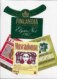 Finlandia, Vermetto, Nordfors ja Muscadonna - viinaetiketti