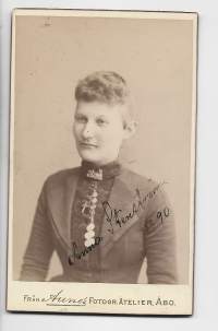 Anna Stenström  1890  - visiittikuva ateljeekuva valokuva