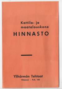 Kattila- ja maatalouskone hinnasto  1961