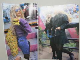 Muoti ja kauneus 1991 nr 6 -muotilehti -mukana kaava-arkki / fashion magazine
