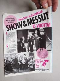 Muoti ja kauneus 1991 nr 6 -muotilehti -mukana kaava-arkki / fashion magazine
