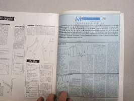 Muoti ja kauneus 1990 nr 1 -muotilehti -mukana kaava-arkki / fashion magazine