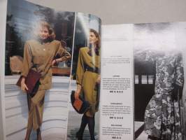 Muoti ja kauneus 1989 nr 6 -muotilehti -mukana kaava-arkki / fashion magazine