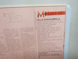 Muoti ja kauneus 1989 nr 6 -muotilehti -mukana kaava-arkki / fashion magazine