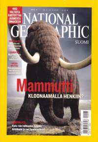 National Geographic Suomi 2010 N:o 5. Mammutti kloonaamalla henkiin?; Katoista viherkeitaita; Sulavan Arktiksen luonnonvarat.  Katso muut aiheet/sisältö kuvasta.
