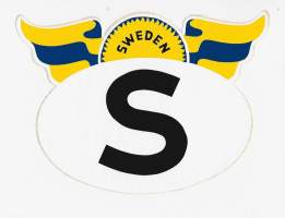 Sweden / S - ruotsi auton maatunnus - tarra 15x22 cm