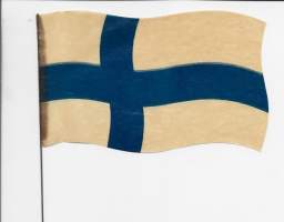 Suomen lippu vanha - paperia rautalanka varsi 8x14 cm