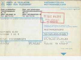 Vastaanottolupa / mustavalkolupa - Televisiolupa 1983