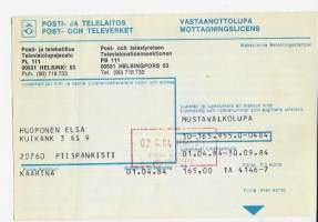 Vastaanottolupa / mustavalkolupa - Televisiolupa 1984