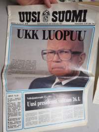 Uusi Suomi 28.10.1981 - UKK luopuu - Urho Kekkonen luopuu perisidenttiydestä erikoisartikkelit