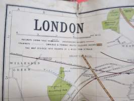 London, Plan &amp; Guide, Index to Streets -kartta, ei merkittyä painovuotta