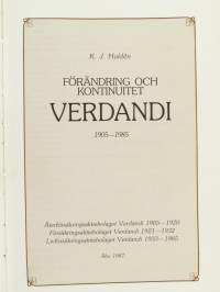 Förändring och kontinuitet - Verdandi 1905-1985