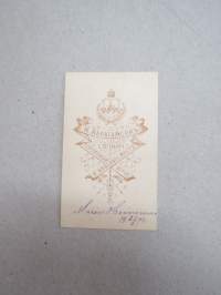 Marie Heineman 20.6.1978, Atelier Fotografija Abragamson St. Peterburg (N. Abrahamsson, Pietari)-visiittikorttivalokuva / visit card photo / cdv