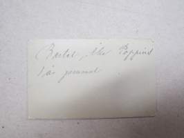 Bertel Åke Poppius, Atelier G. Broman, Mikkeli -visiittikorttivalokuva / visit card photograph / cdv