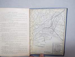 Ricordo Di Napoli -haitarimaisesti aukeava kuvateos kaupungista ja nähtävyyksistä, kartta, kohopainatteinen kansi, 1900-luvun alku (kuvissa ei vielä näy autoja)