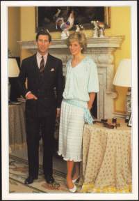 Postikortti Walesin prinssi ja prinesessa (Charles ja Diana),  17 x 12 cm. Uusi, **. PLO 00909