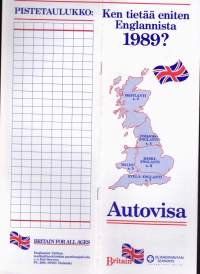 Esite/tietokilpailu/-visa - Kuka tietää eniten Englannista 1989? Autovisa