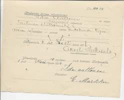 Vaivaisrahastosta lastensa elättämistä varten ... merikarvia 1906