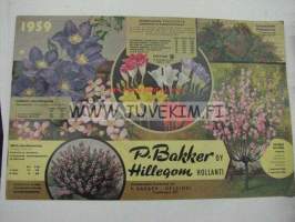 P. Bakker Oy 1959 -kukkasiemenluettelo