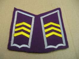 SA-kauluslaatat, pari - Pioneeri kersantti (lila-harmaa)  paperinaru tukikangas n. 8 cm (uudet)