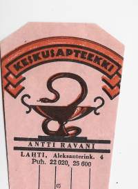 Keskusapteekki   Antti Ravani Lahti - resepti signatuuri