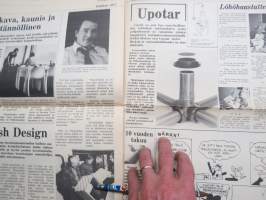 Upo uutta 1977 nr 2 - UPO Furniture -muovihuonekalujen ja niiden tuotannon ja mallien esittelylehti, design kuvia