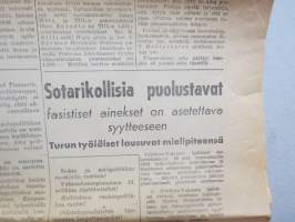 Vapaa Sana 1945 nr 270, 21.11.1945, kommunistilehti, Nürnbergin syytekirjelmä, Suomen sotarikolliset, Kansalaiskokokou, Jyryn uudelleensynty, ym.