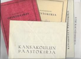 Kansakoulun oppilaskirjoja yms todistuksia 6 kpl erä 1950-l  todistus