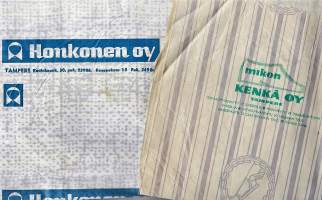Mikon Kenkä ja Honkanen Oy 3 arkkia vanhaa käärepaperia - käärepaperi taiteltu A 4 kokoon