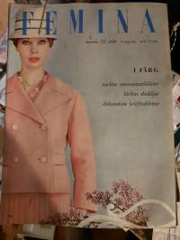 Femina 32/1959 9 augusti. vackra sensommarkläder, läckra skaldjur, dekorativa kräfttabletter