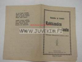 Hauska ja kaunis rakkauden laulu, Rakastajan kokoonpanema joutilaina hetkinä, Tampere 1900