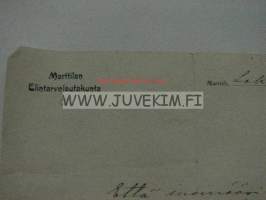 Marttilan Elintarvikelautakunta 5.10.1918 -asiakirja
