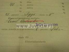 Suomen Senaatin Elintarvetoimituskunta / Marttilan Elintarvikelautakunta Kuljetuslupa nr 22 27.9.1918 -asiakirja