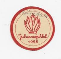 Juhannusjuhlat 1955 Niinisalo -  rintamerkki pahvia