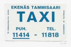 Taxi Tammisaari - tulitikkuetiketti
