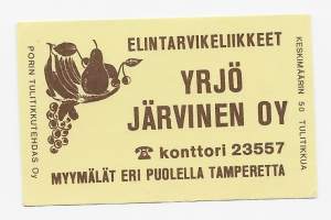 Yrjö Järvinen Oy Tampere - tulitikkuetiketti