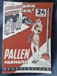 Mieluummin miten vain!. Pallen parhaita revyylauluja, 1943. Vihko 24.