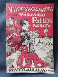 Viideskolmatta viisuvihko Pallen parhaita revyylauluja N:o 5. 1943