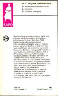 Josef Skovorecky - Luutnantti Boruvkan murheet, 1982 - SAPO N:o 272. Lukematon kirja. Perinteinen salapoliisiromaani.