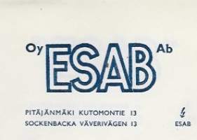 Esab Oy Pitäjänmäki   1955 - firmalomake