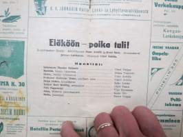 Salon Näyttämö 1933-1934 - Eläköön, poika tuli -käsiohjelma