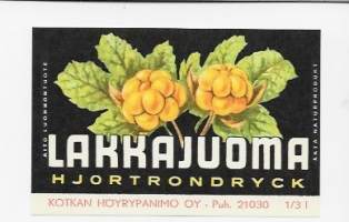 Lakkajuoma,  juomaetiketti