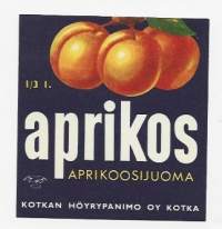 Aprikos,  juomaetiketti