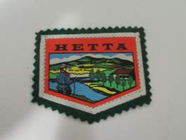 Hetta -kangasmerkki / matkailumerkki / hihamerkki / badge -pohjaväri vihreä
