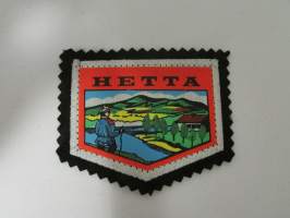 Hetta -kangasmerkki / matkailumerkki / hihamerkki / badge -pohjaväri musta